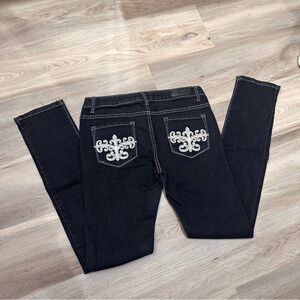 Y2K straight Black Embroidered Back-Pocket Women’s Jeans